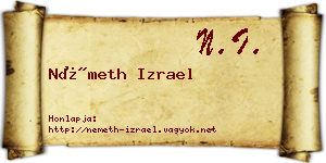 Németh Izrael névjegykártya